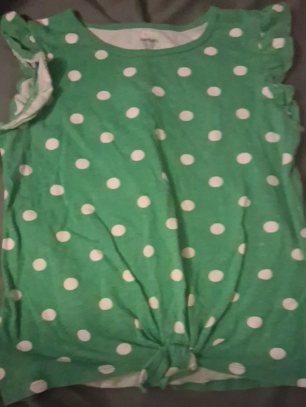 Girls' Green Polka Dot Short-Sleeve